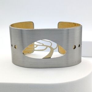 Artisan Canadian double layer aluminum tree bracelet cuff